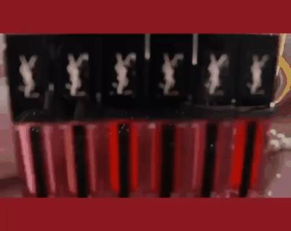 ysl唇釉推荐黄皮深唇试色,ysl圣罗兰水光镜黑管唇釉418