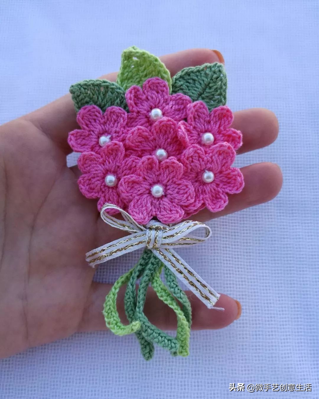 毛线编织小饰品教程五角星,纯手工编织手绳可爱蝴蝶饰品