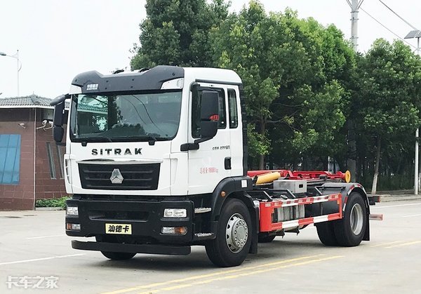 重汽汕德卡垃圾车,汕德卡勾臂垃圾车