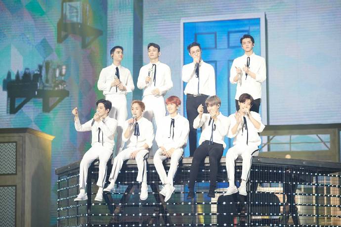 目前exo在韩国人气,再次进入韩国音源榜单exo初雪