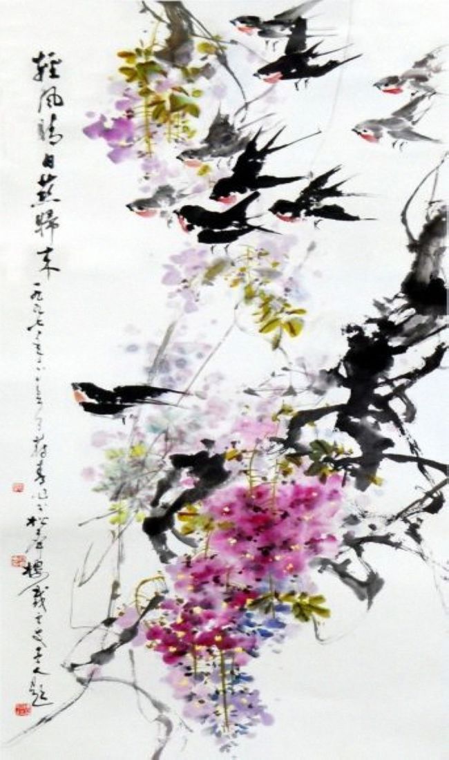 陈明谋国画作品欣赏,繁中手绘