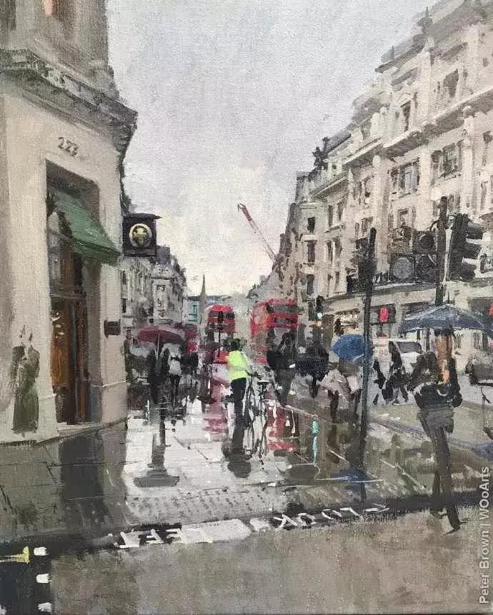 欧洲油画秋日街景,peterbrown油画从哪里买