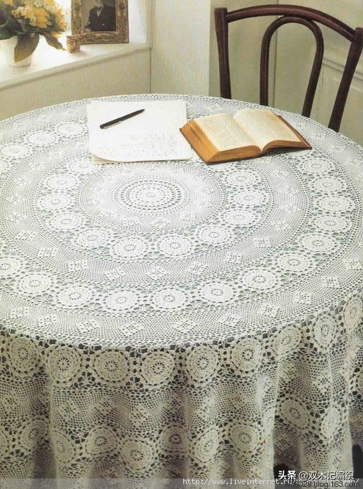 洛可可风蕾丝古典钩针桌布,钩针编织蕾丝长方形沙发巾图解
