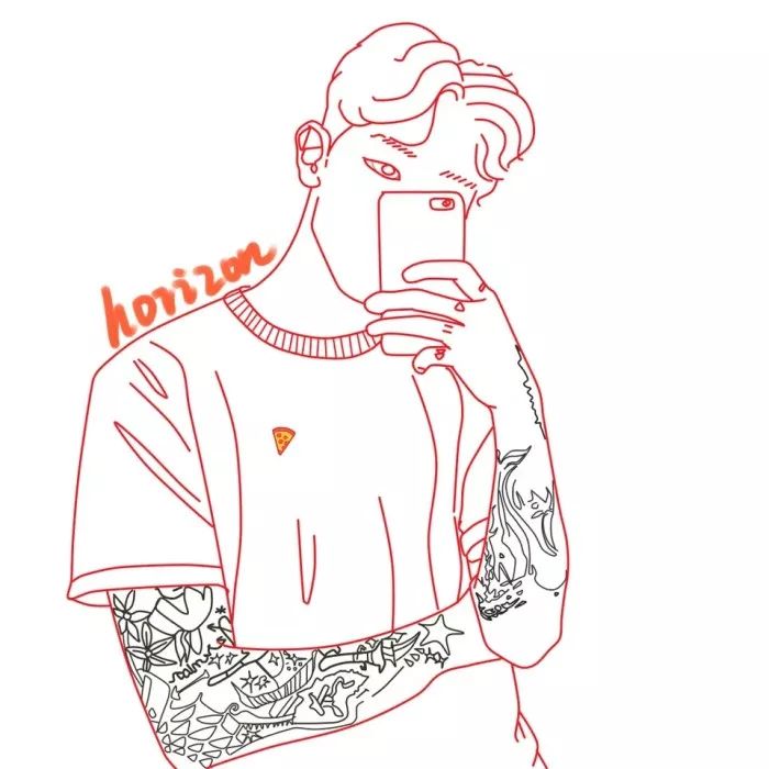 森系简约黑白手绘头像,个性原宿风手绘头像