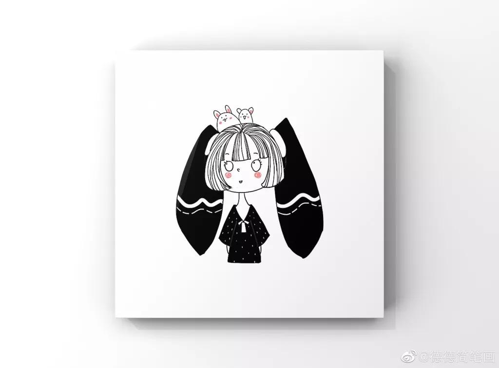 简单清新花卉的简笔画图片大全,唐老鸭简笔画可爱清新小女孩