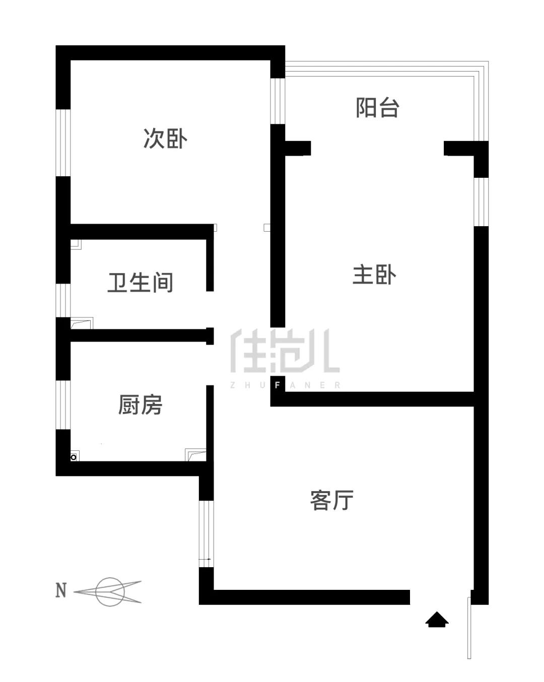 61平北欧风格小户型,60平小户型深色