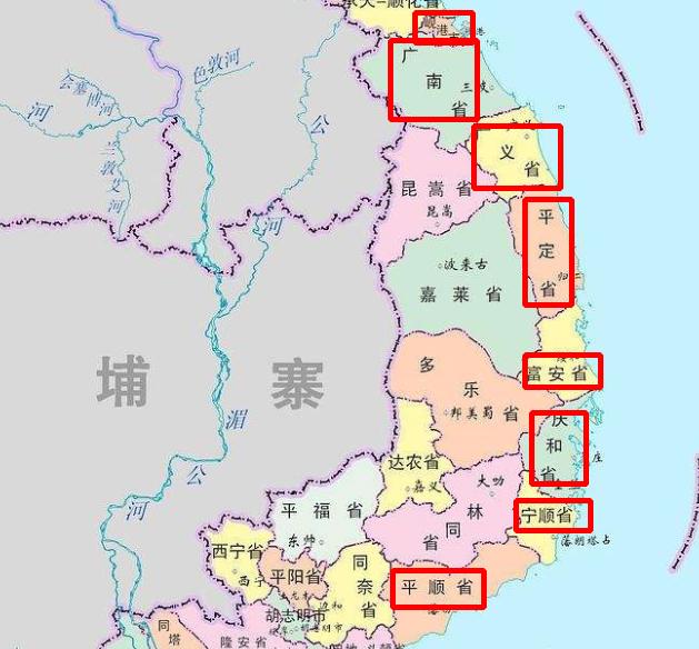 越南八大行政区划中文地图,越南八大区域面积