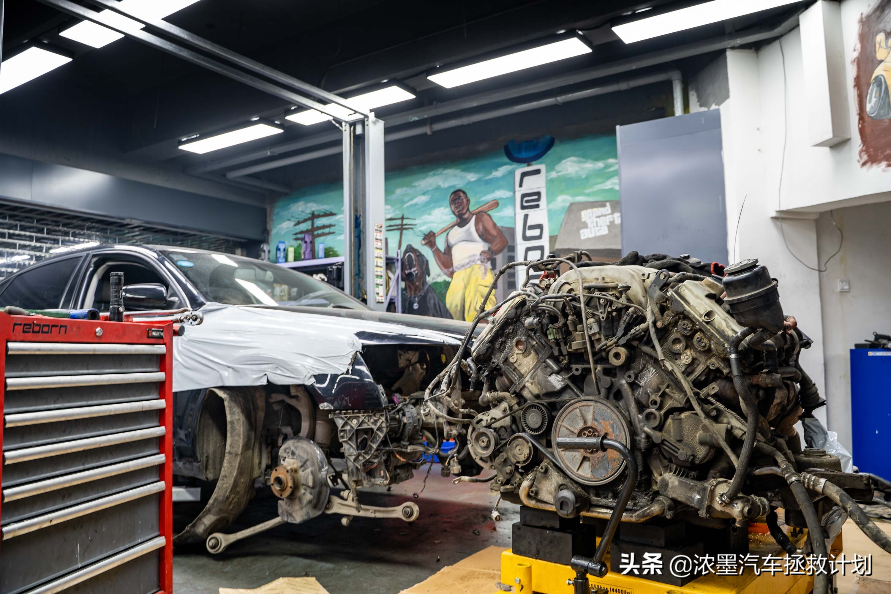 奥迪a6发动机大修全过程,翻新奥迪a6大修发动机