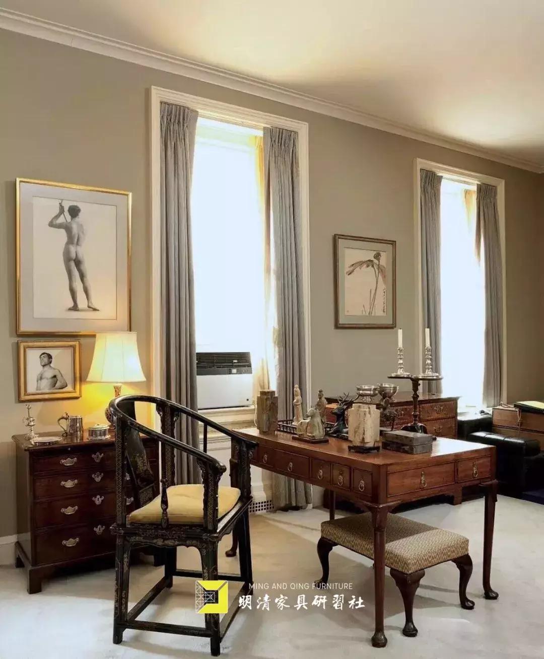 古典家具现代空间书房,古典家具与现代空间书房