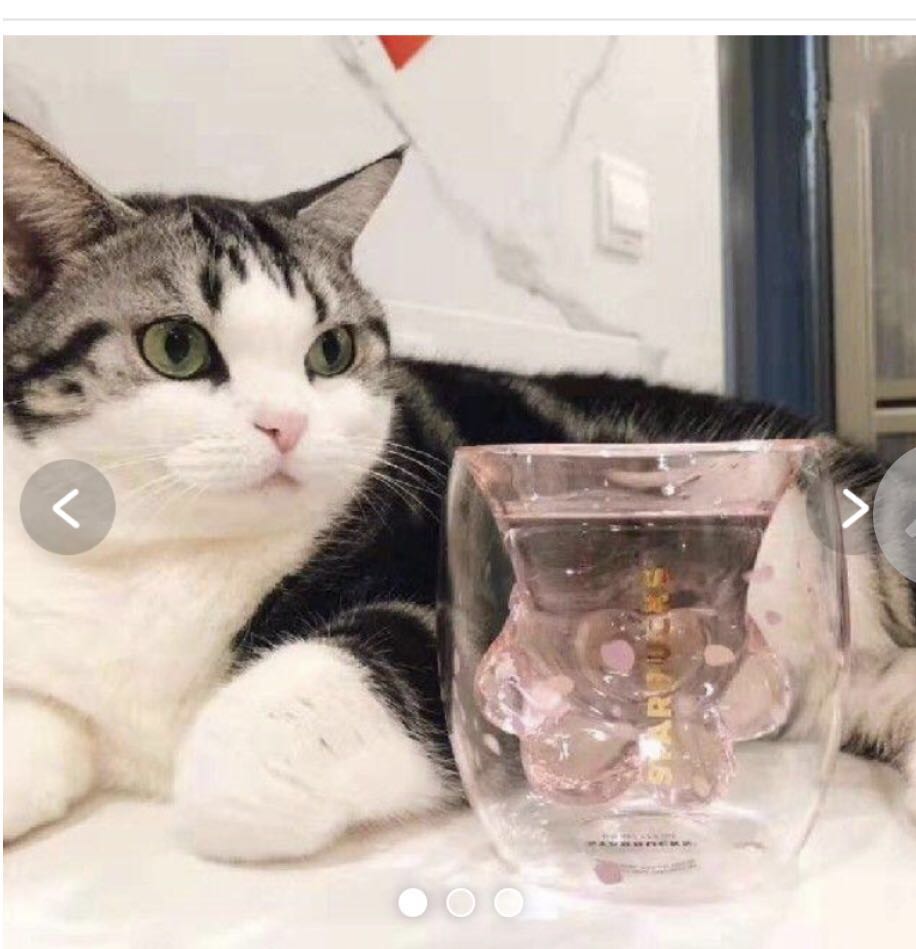 星巴克猫爪飘起来的杯子,星巴克紫樱猫爪杯价格