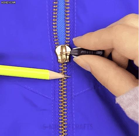 用塑料吸管修复衣服拉链,用吸管就可以修复拉链