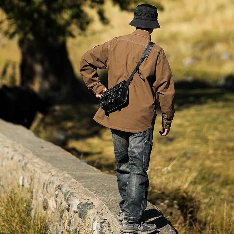 GUDI男士单肩包,黑武士款男包