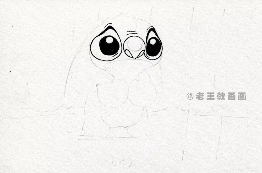 史迪仔坐着彩色简笔画,史迪仔简笔画教程