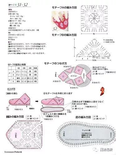 钩针人字拖鞋大全图解,钩针钩拖鞋全部教程