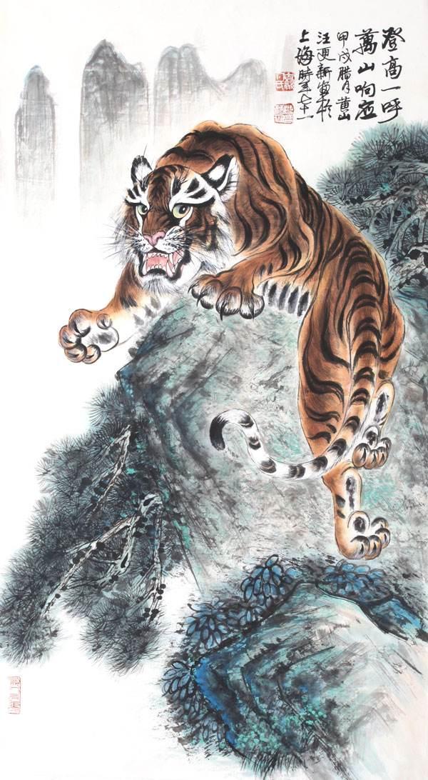 看“虎鱼大家”汪更新——画鱼，鱼翔浅底；画虎，虎啸深山
