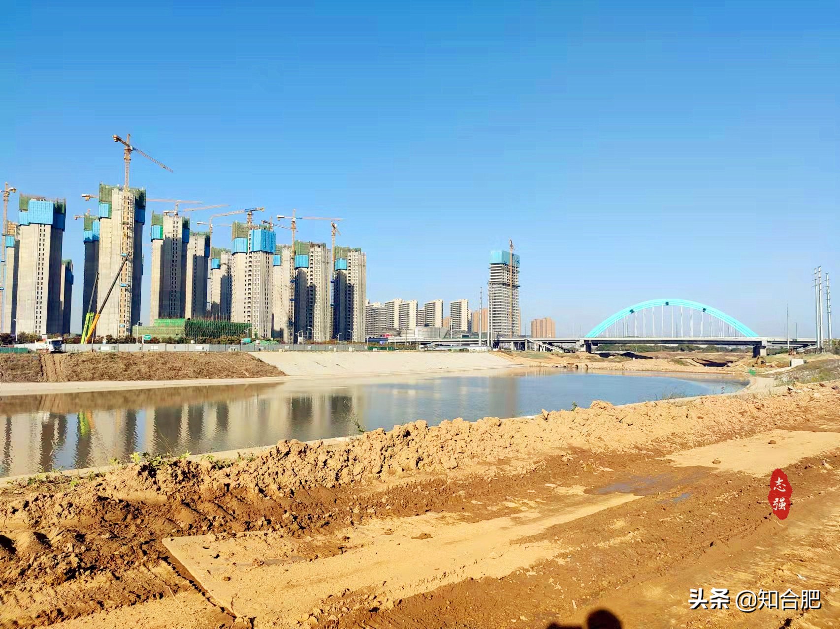 肥西上派引江济淮工程对比图,引江济淮肥西上派景观带规划