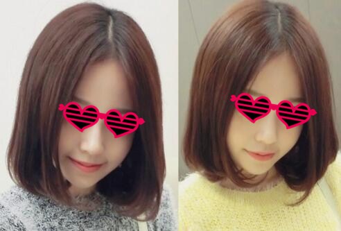 流行短发梨花头发型,中分梨花头内扣中长发