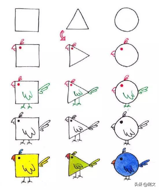 简笔画小动物100种可爱幼儿园,6-12岁儿童绘画简笔画小动物