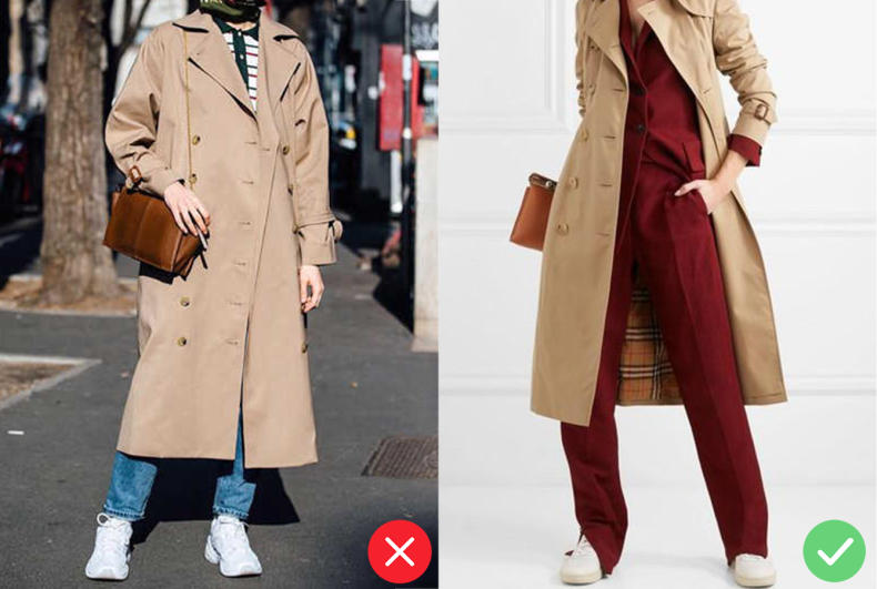 不合身的风衣,风衣不要穿得太土气