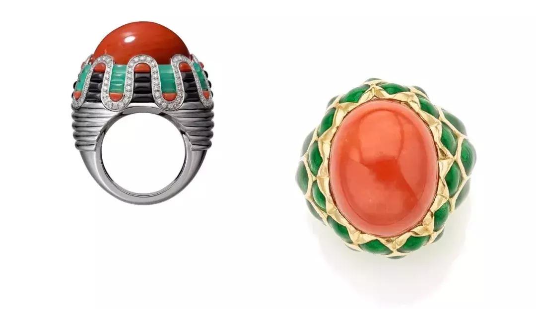 粉色珊瑚珠宝,珊瑚彩色珠宝