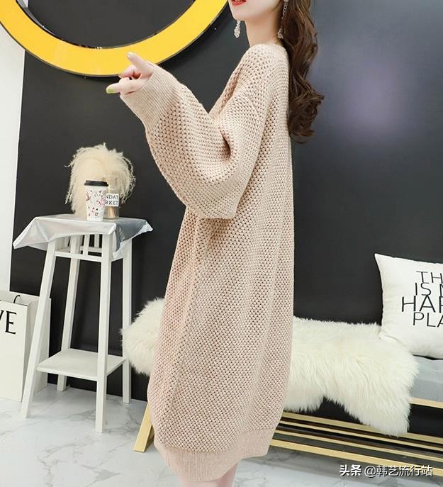 新款韩系秋冬针织毛衣,韩系软糯感浅蓝色针织毛衣