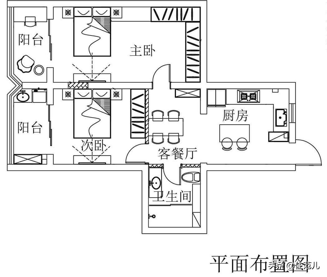 58㎡两室一厅，小户型也能拥有中岛厨房，父母硬核装修胜过年轻人