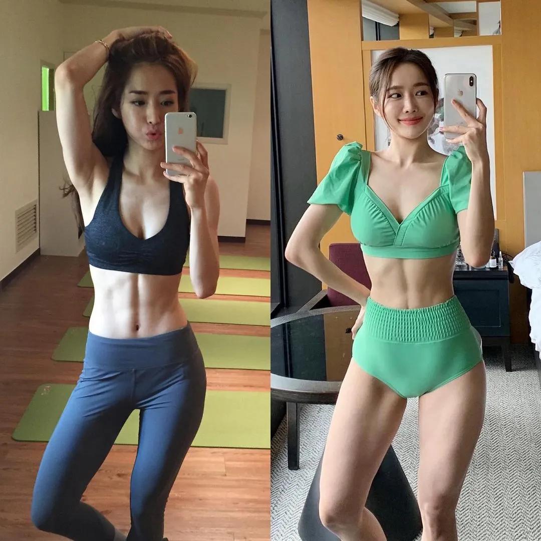 健身腹肌胸肌马甲线女,健身肌肉马甲线女