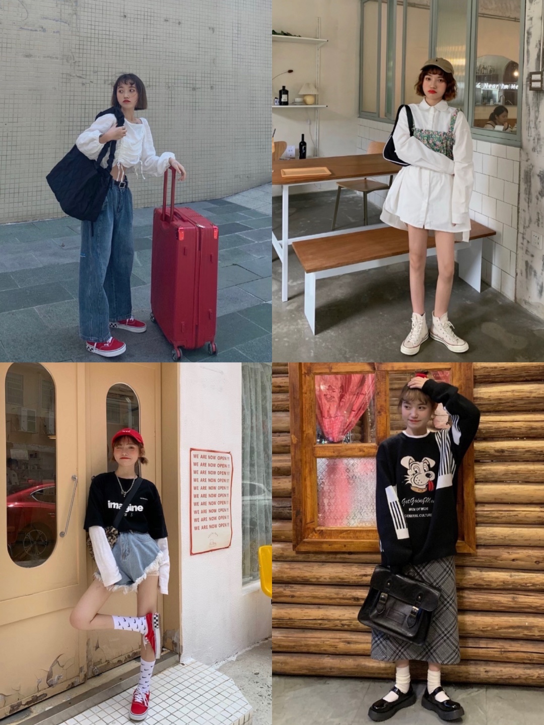 漫画女生的日常穿搭,韩风女生穿搭漫画