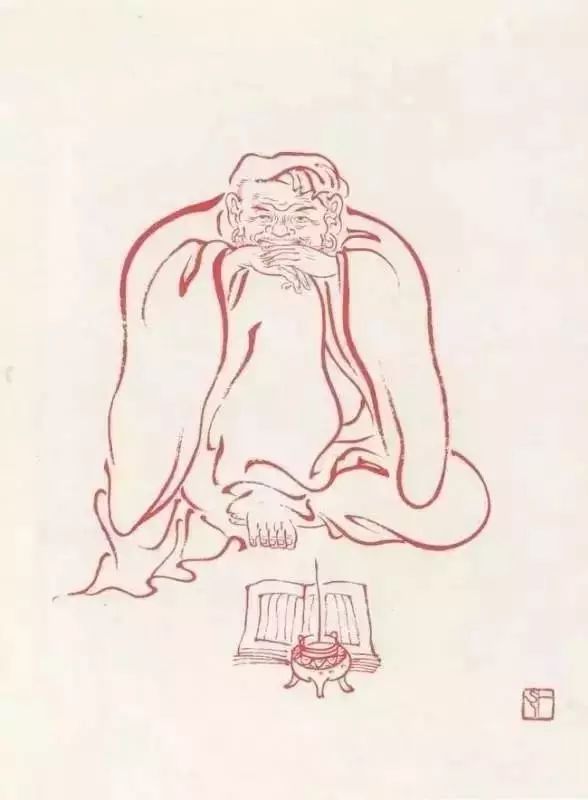 弘一法师的蓝底描金十八罗汉作品,弘一大师100万罗汉图写意