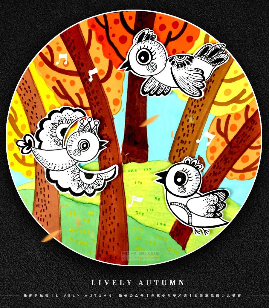 树林画法儿童画,树林的画法儿童画