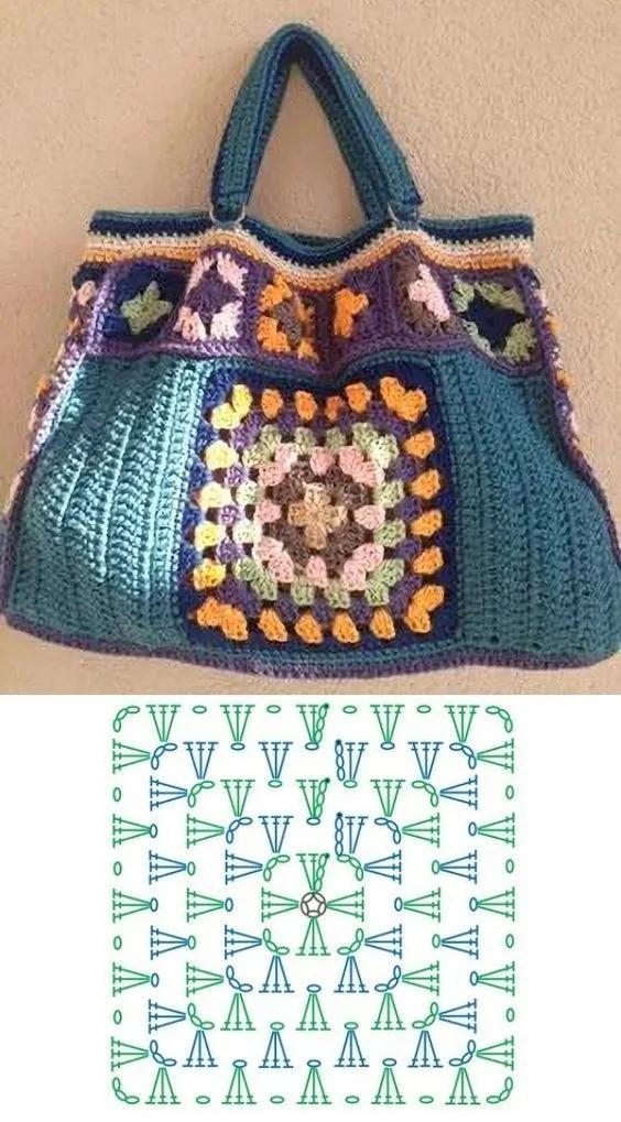 日本高级钩针祖母方格花片图解,祖母方格钩针教程值得学