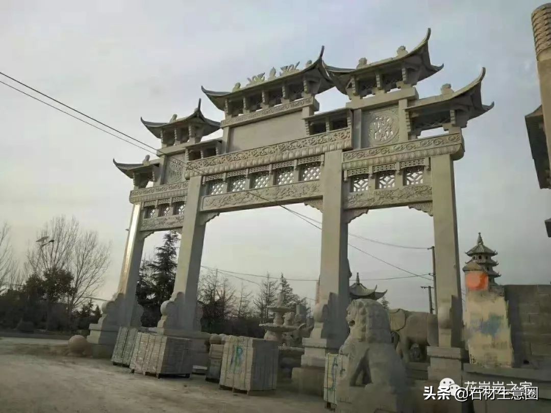 石牌坊石雕图片大全,各样式的石牌坊