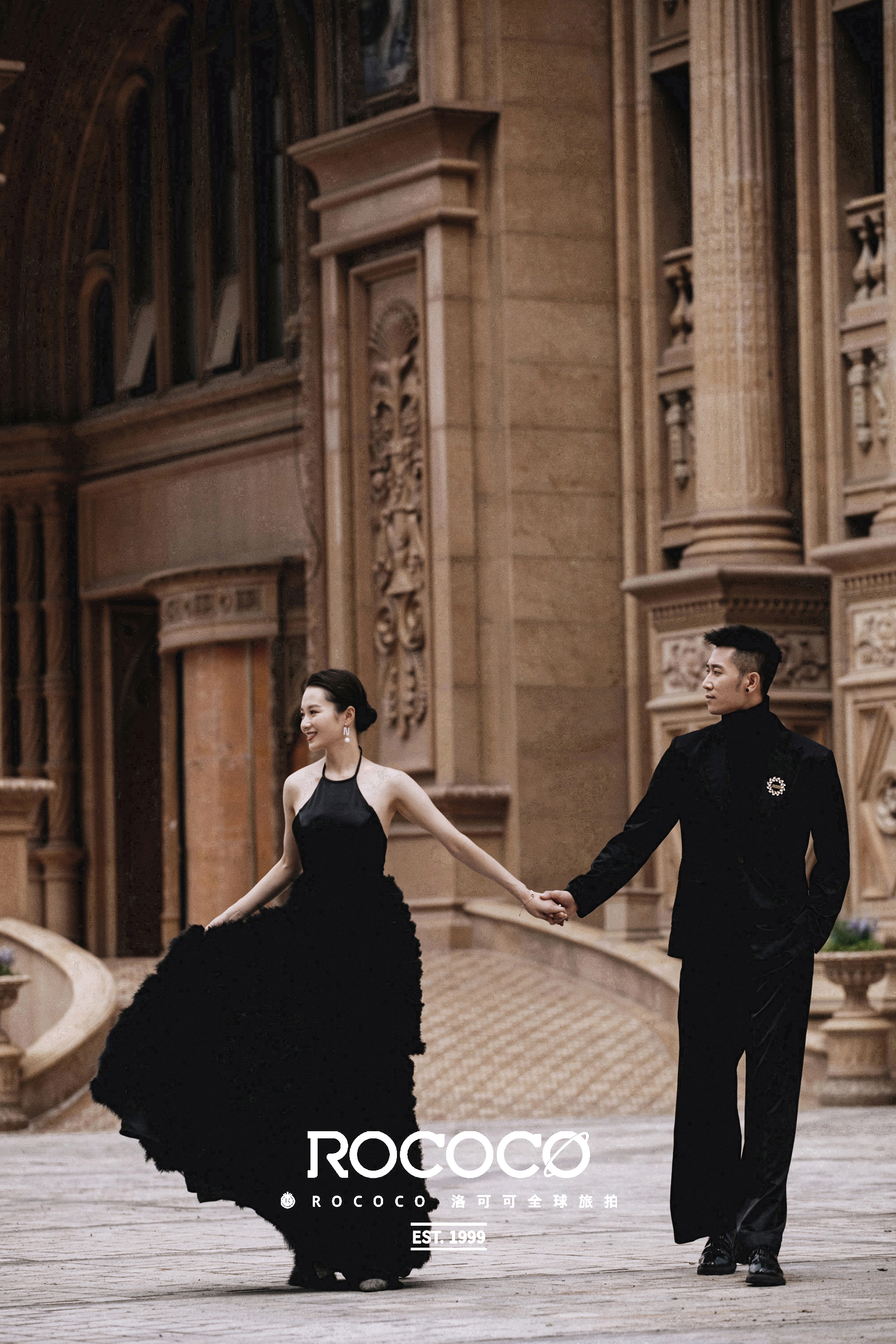 黑纱婚纱照高级感外景调色教程,高级感满满的森系黑纱婚纱照