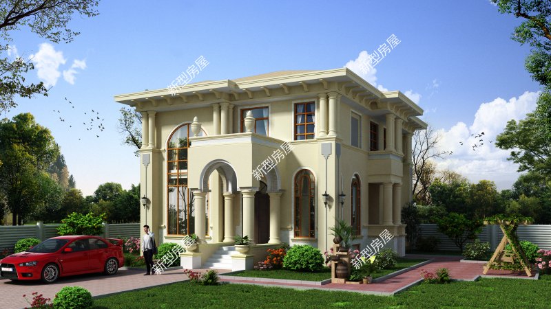 18米宽10米进深双拼两层别墅图纸,农村两层别墅怎么建