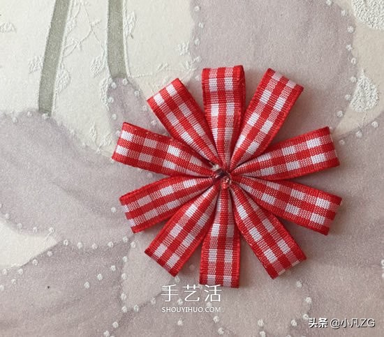 简单小清新丝带花朵发饰diy,安徽丝带手工小花朵装饰胸花教程