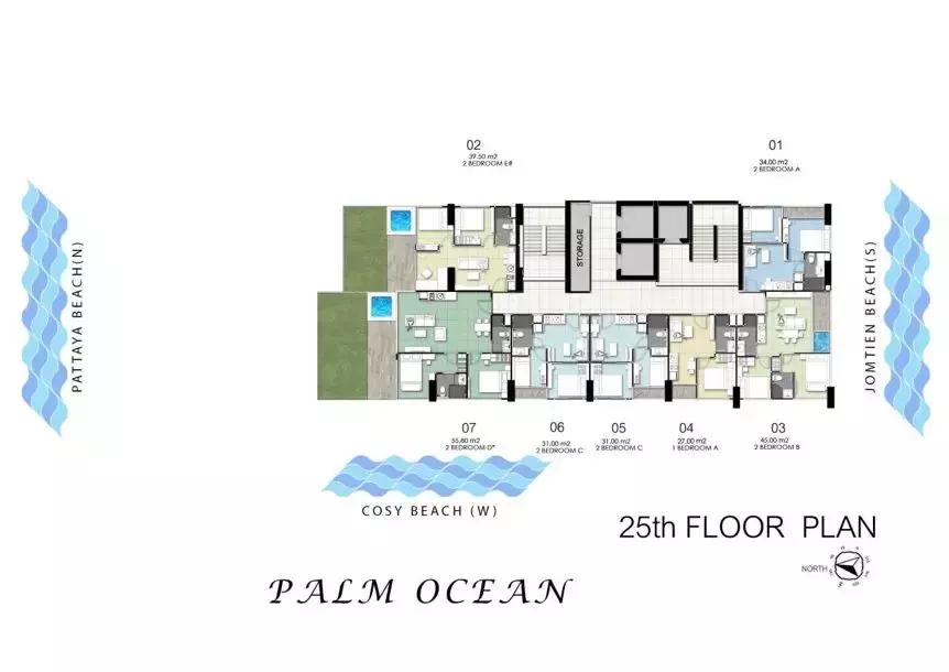 芭提雅palm公寓72平,无山景不豪宅