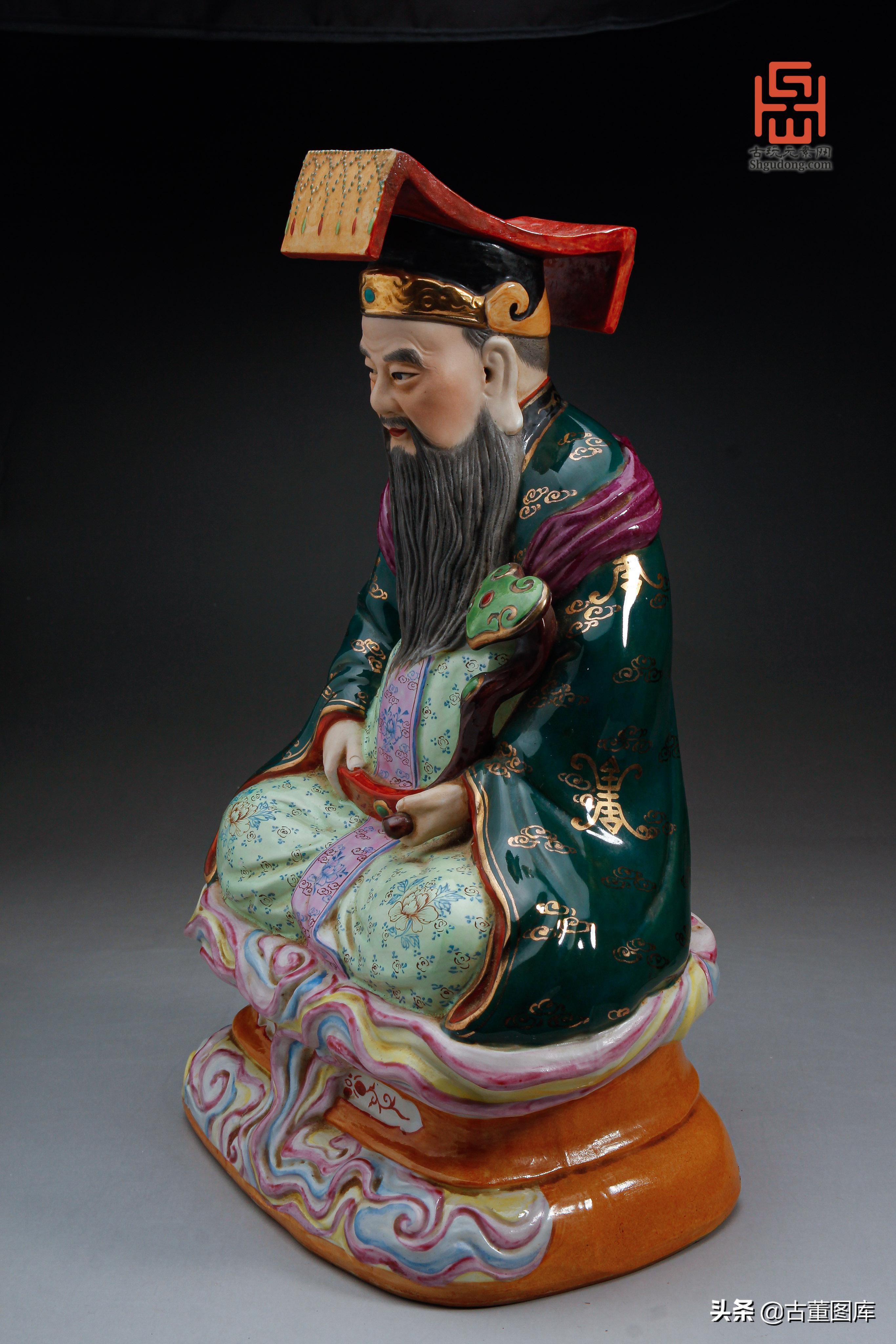 康熙铜财神像图片,老款瓷财神像