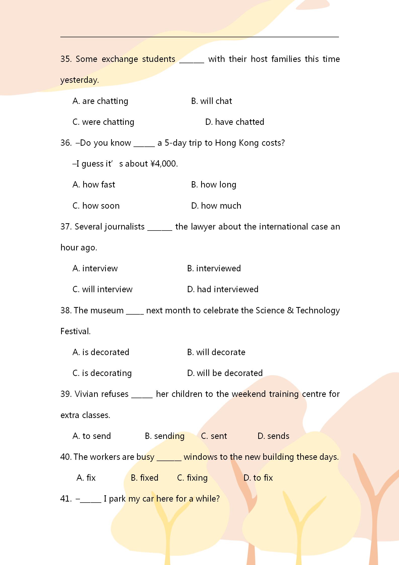 近十年高考英语真题整理,真题试卷精选英语