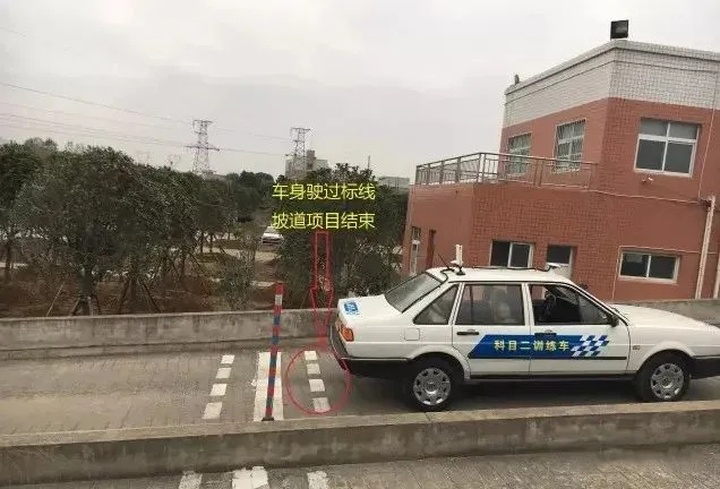 科目二的坡道定点停车图解,科目二坡道定点停车30公分怎么走
