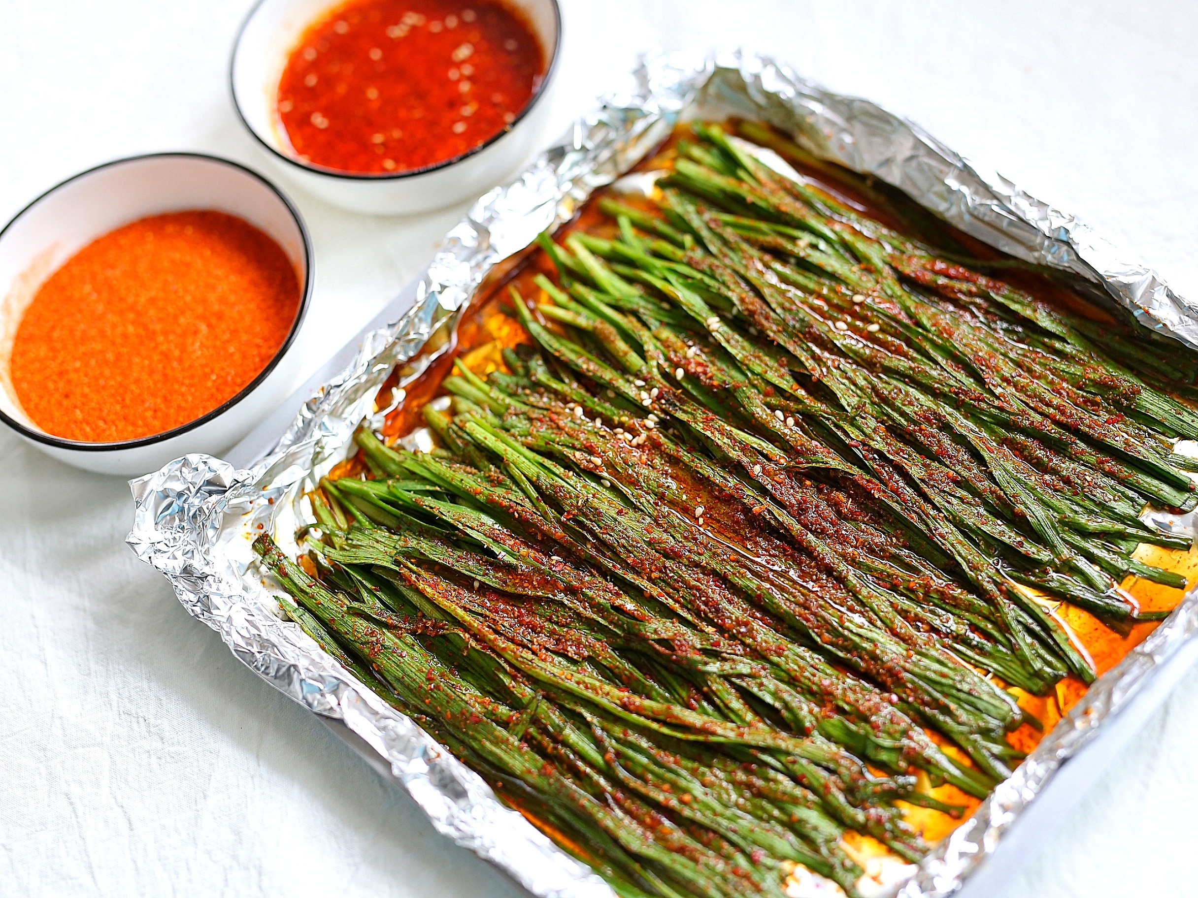 烤韭菜怎么烤才好吃,烤韭菜需要什么调料空气炸锅