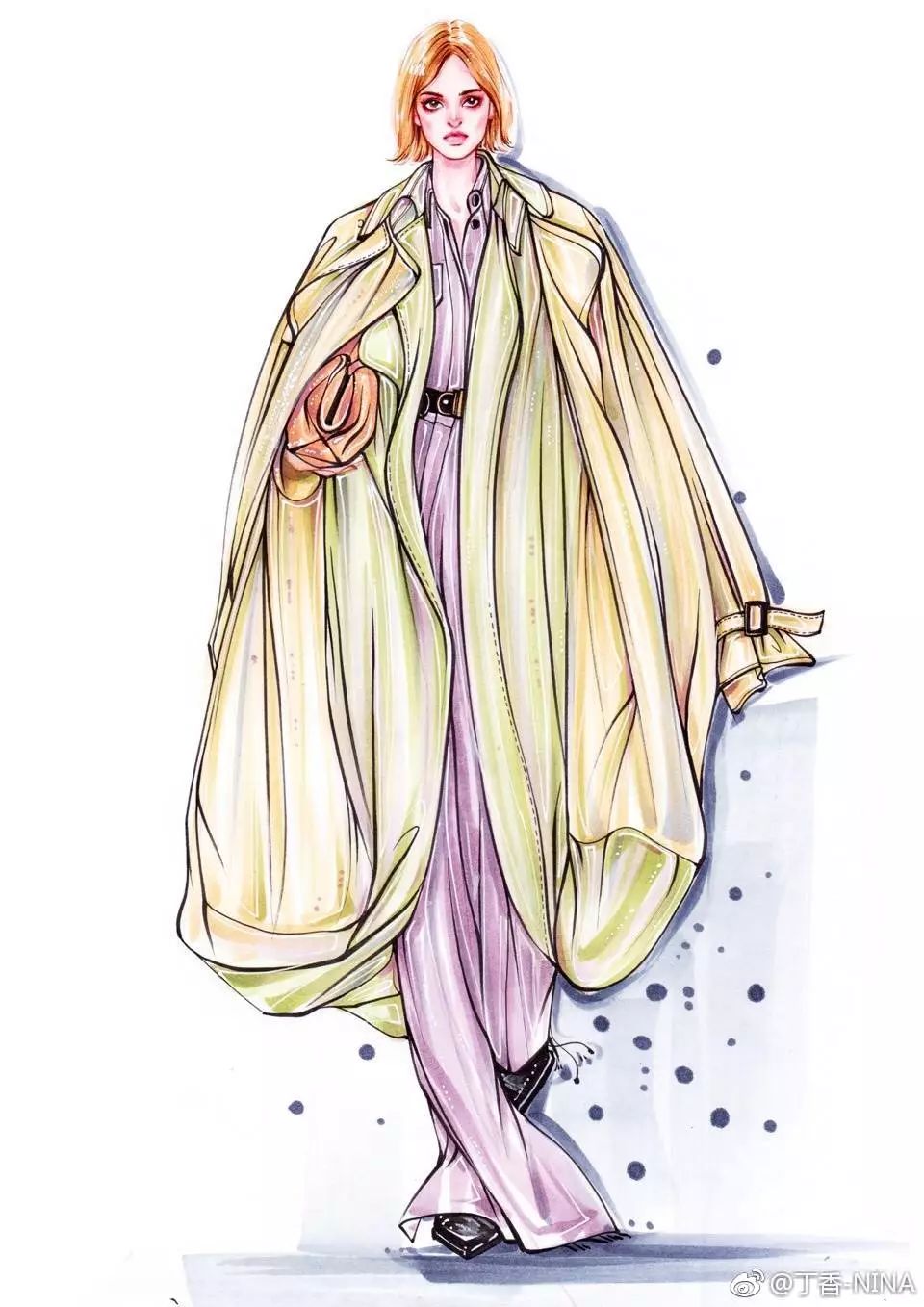 礼服怎么画好看仙气用彩铅,马克笔和彩铅裙子上色教程