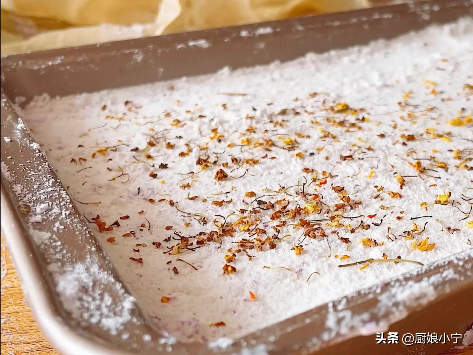 李子柒自制桂花米糕,李子柒蒸米糕加桂花