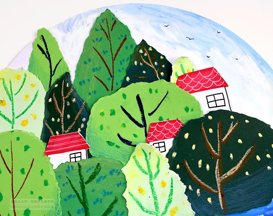 儿童画教程7-10岁风景画秋天主题,秋天简单色块儿童画