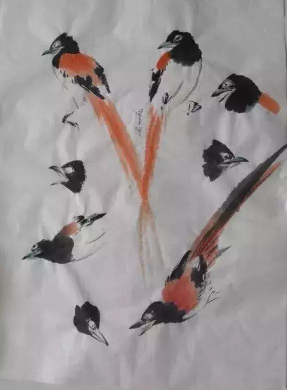 写意花鸟配景石的画法,干货写意花鸟类的画法