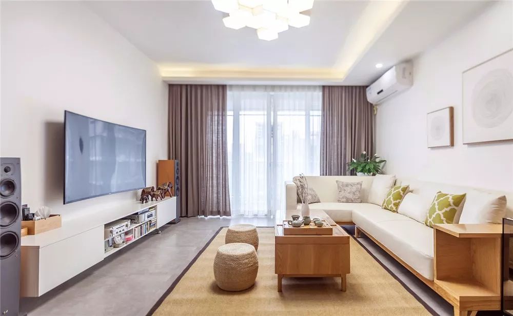 客厅大面积地砖深灰色铺贴效果图,客厅地砖简约铺贴图