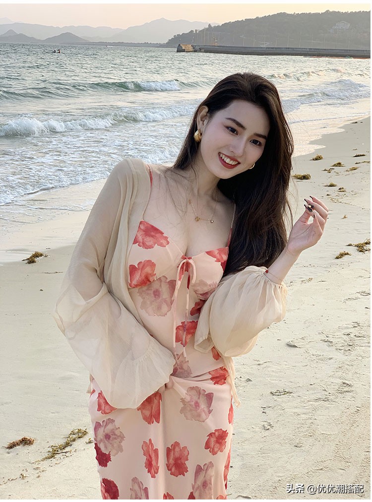 夏天防晒穿搭吊带,夏季搭配连衣裙的外套防晒衫