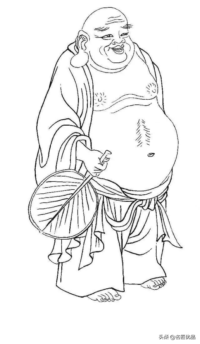 降龙罗汉白描图高清图片,降龙伏虎罗汉图白描
