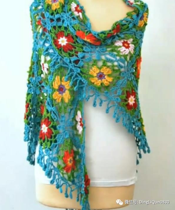 针织披肩作品,披肩花式围巾编织教程