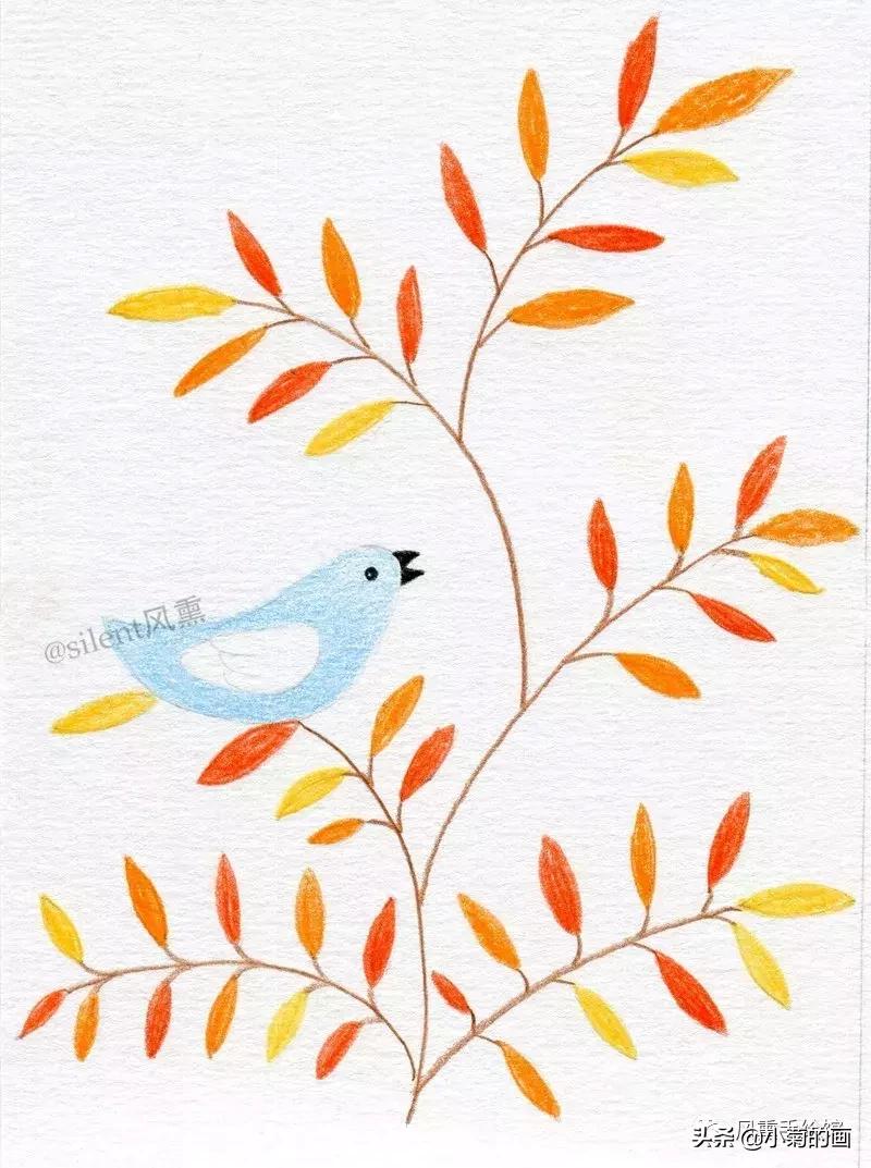 简单的彩铅小插画,彩铅森系小清新插画初学者