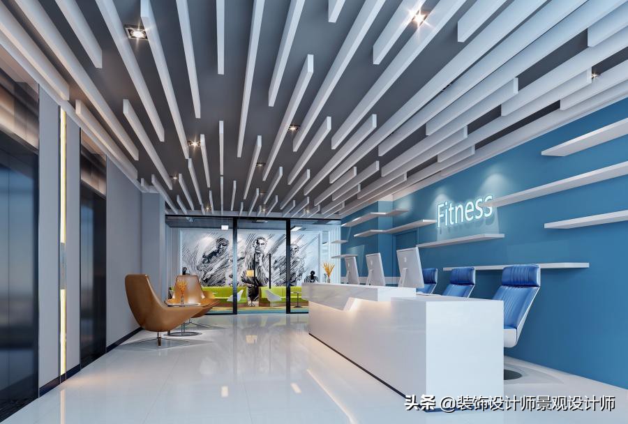 公司健身房设计效果图,书房健身房二合一设计效果图